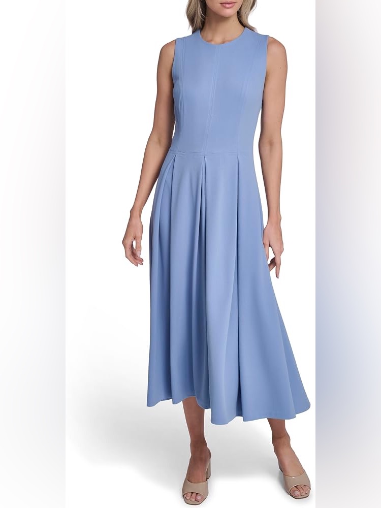 Calvin Klein Sleeveless Midi Dress In Bayou Blue Sz 12 Nwt